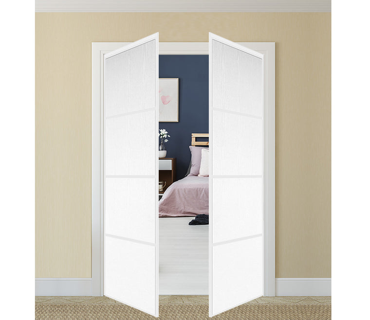 Nova Pivot Closet Doors - Style 04 | Panel Door | Swing Door | White Ash