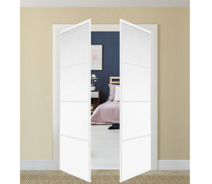 Nova Pivot Closet Doors - Style 04 | Panel Door | Swing Door | White Ash | Buy Doors Online