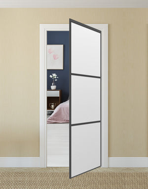 Nova Pivot Closet Doors - Style 03 | Panel Door | Swing Door | White Drawing Gloss | Buy Doors Online