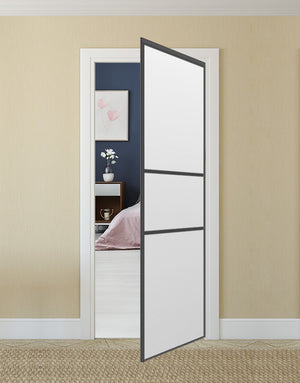 Nova Pivot Closet Doors - Style 06 | Panel Door | Swing Door | White Drawing Gloss | Buy Doors Online