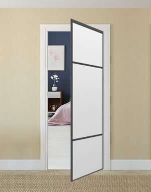 Nova Pivot Closet Doors - Style 10 | Panel Door | Swing Door | White Drawing Gloss | Buy Doors Online