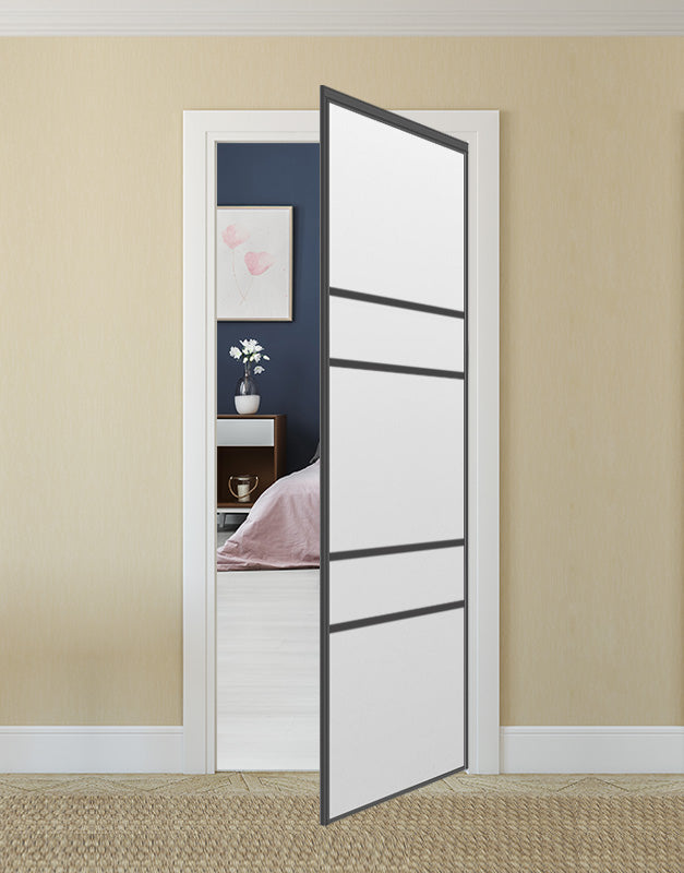 Nova Pivot Closet Doors - Style 08 | Panel Door | Swing Door | White Drawing Gloss