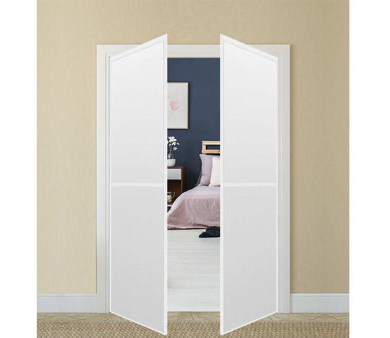 Nova Pivot Closet Doors - Style 02 | Panel Door | Swing Door | White Drawing Gloss