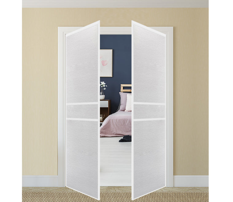 Nova Pivot Closet Doors - Style 07 | Panel Door | Swing Door | White Wenge