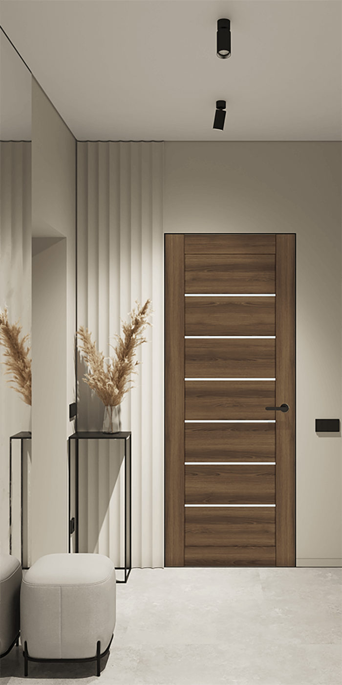 ノンタン Alba Pecan Nutwood Frameless Belldinni Modern Interior Door | Buy