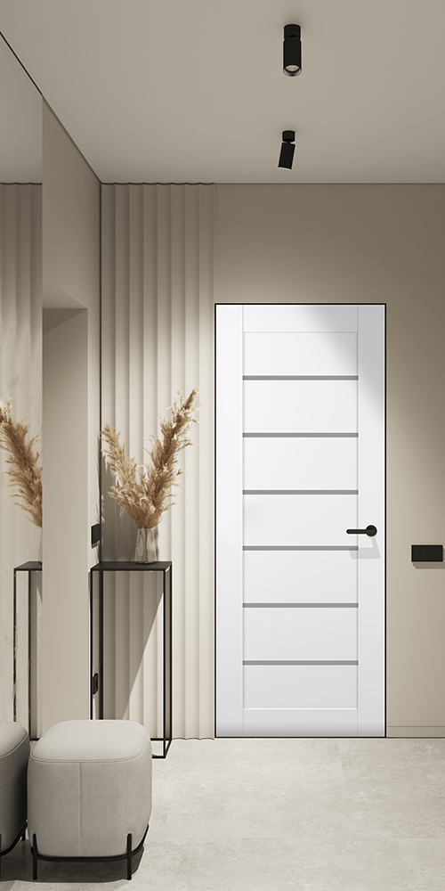 Alba Snow White Frameless Belldinni Modern Interior Door