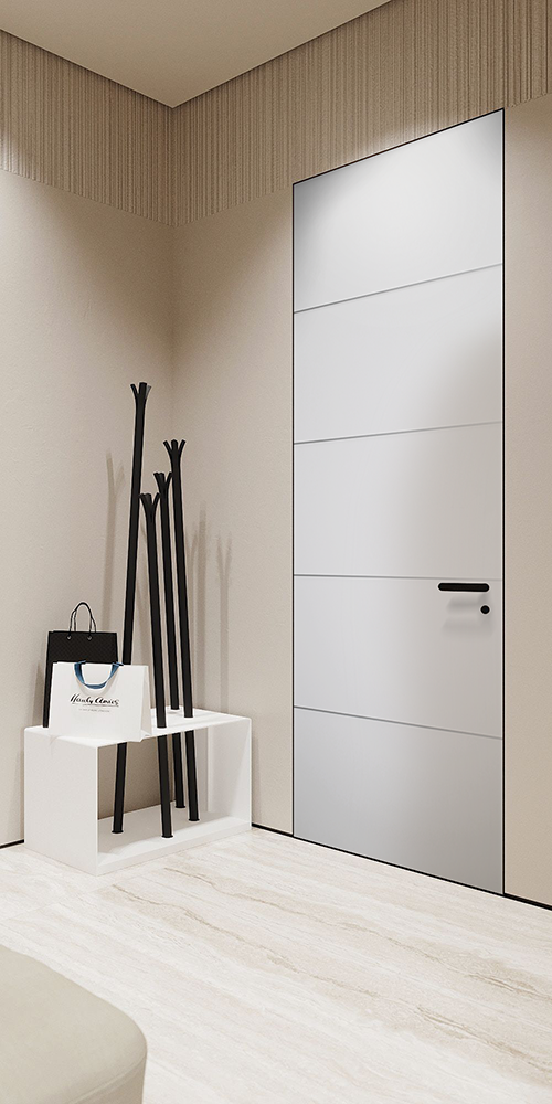 Arvika Polar White Frameless Belldinni Modern Interior Door