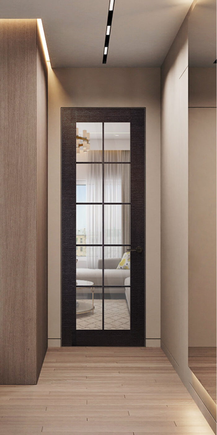 Avanti 10 Lite Clear Vetro Black Apricot Belldinni Modern Interior Door