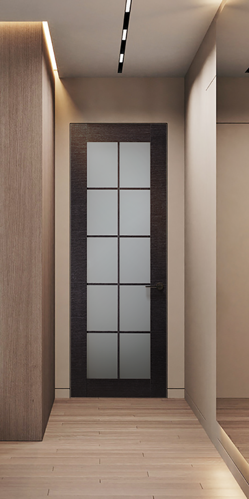 Avanti 10 Lite Vetro Black Apricot Frameless Belldinni Modern Interior Door