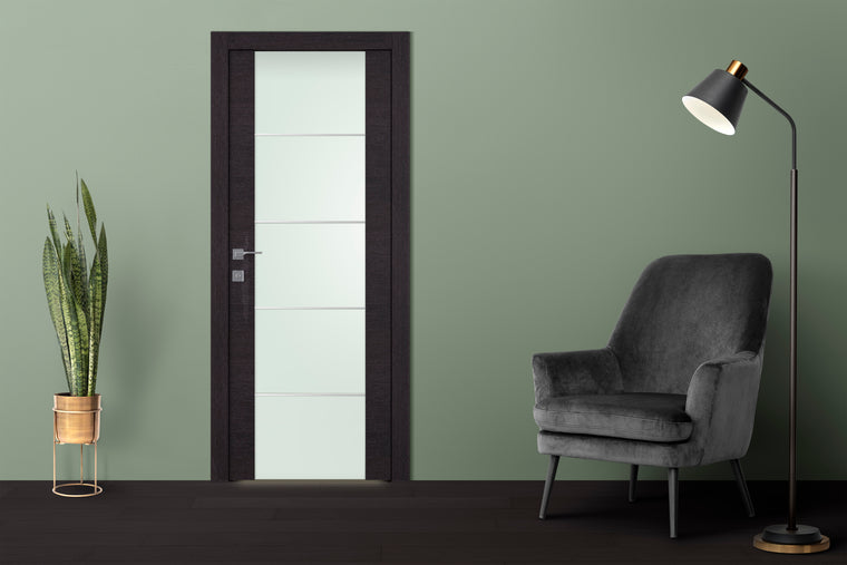 Avanti 202 4H Vetro Black Apricot Frameless Belldinni Modern Interior Door