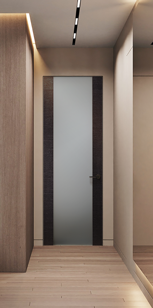 Avanti 202 Vetro Black Apricot Frameless Belldinni Modern Interior Door