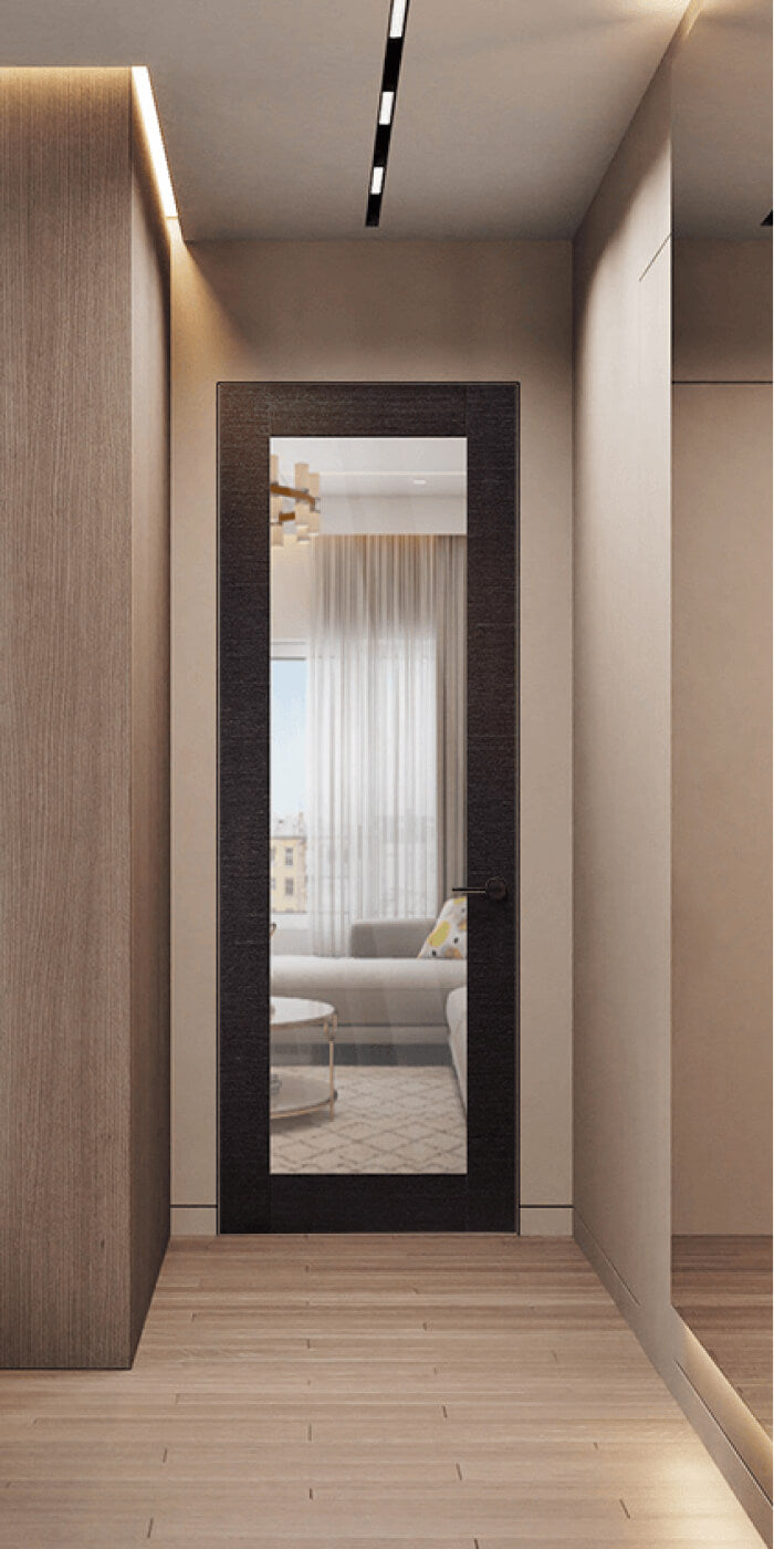 Avanti 207 Clear Vetro Black Apricot Belldinni Modern Interior Door