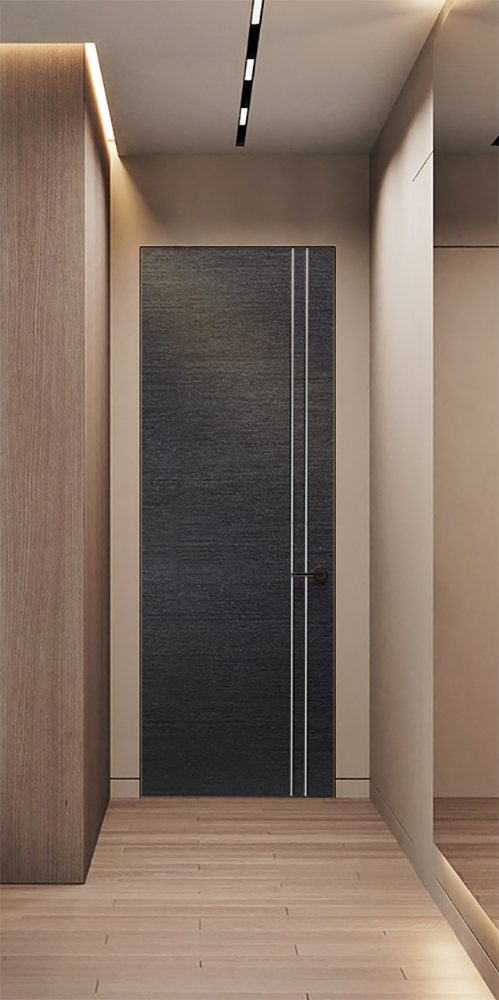 Avanti 2V Black Apricot Frameless Belldinni Modern Interior Door