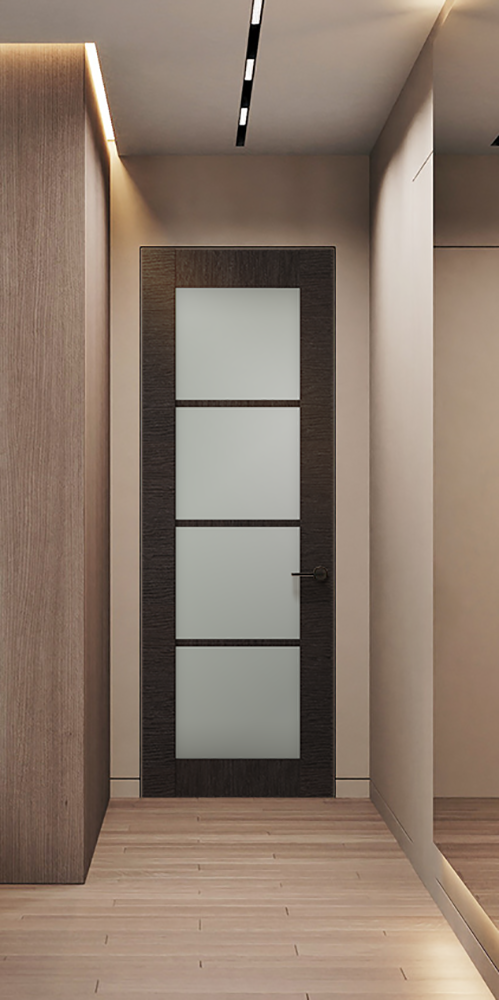 Avanti 4 Lite Vetro Black Apricot Frameless Belldinni Modern Interior Door
