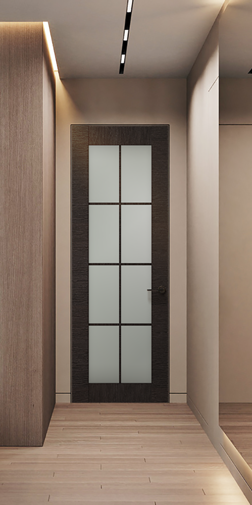 Avanti 8 Lite Vetro Black Apricot Frameless Belldinni Modern Interior Door