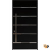 Single pivot metal-aluminum modern exterior door with tinted clear-mirrored glass | Axis 1115