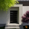 Single pivot metal-aluminum modern exterior door with tinted clear-mirrored glass | Axis 1115