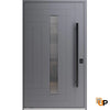 Single pivot metal-aluminum modern exterior door with tinted clear-mirrored glass | Axis 1130