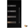 Single pivot metal-aluminum modern exterior door with tinted clear-mirrored glass | Axis 1131