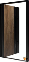 Front Exterior Pivot Prehung Aluminum Door | Entry Metal Modern Door | Front Exterior Pivot Prehung Aluminum Door / Axis 1163 Venezia Noce / Entry Metal Modern