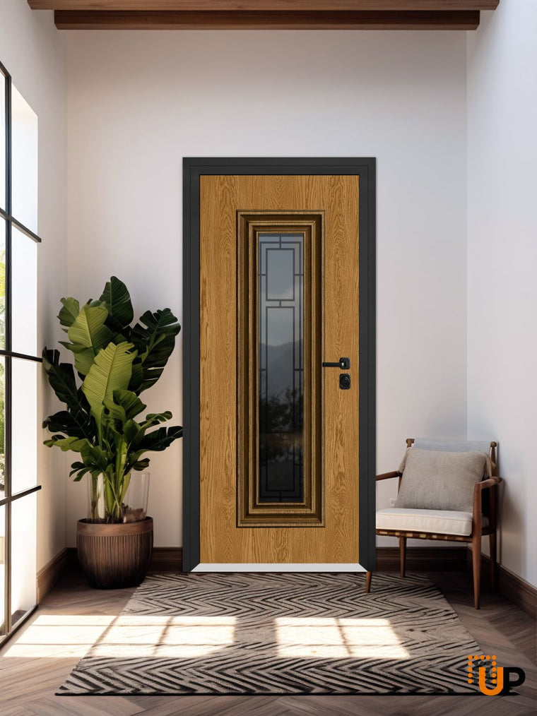 Front Exterior Prehung Steel Door | Entry Metal Modern Painted Door| Ballucio 6644