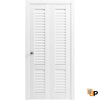 Sliding Closet Bi-fold Doors | Wood Solid Louvered Doors | Louver 3388 Primed White
