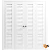 Sliding Closet Bi-fold Doors | Wood Solid Louvered Doors | Louver 3388 Primed White