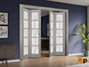 Sliding Closet Bi-Fold Doors with Frosted Opaque Glass | Solid Panel Interior Doors | Quadro 4002