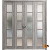 Sliding Closet Bi-Fold Doors with Frosted Opaque Glass | Solid Panel Interior Doors | Quadro 4002