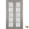Sliding Closet Bi-Fold Doors with Frosted Opaque Glass | Solid Panel Interior Doors | Quadro 4002