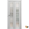 Sliding Closet Bi-Fold Doors with Frosted Opaque Glass | Solid Panel Interior Doors | Quadro 4002