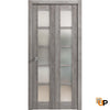 Sliding Closet Bi-Fold Doors with Frosted Opaque Glass | Solid Panel Interior Doors | Quadro 4002