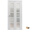 Sliding Closet Bi-Fold Doors with Frosted Opaque Glass | Solid Panel Interior Doors | Quadro 4002