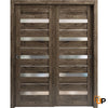 Sliding Closet Bypass Door with Frosted Glass | Wood Solid Bedroom Wardrobe Doors | Quadro 4445