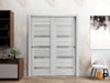 Sliding Closet Bypass Door with Frosted Glass | Wood Solid Bedroom Wardrobe Doors | Quadro 4445