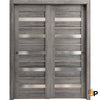 Sliding Closet Bypass Door with Frosted Glass | Wood Solid Bedroom Wardrobe Doors | Quadro 4445