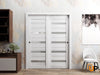 Sliding Closet Bypass Door with Frosted Glass | Wood Solid Bedroom Wardrobe Doors | Quadro 4445