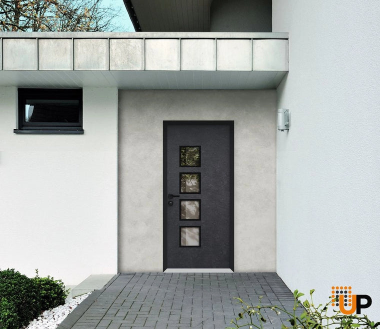 Front Exterior Prehung Aluminum Door | Entry Steel Metal Modern Painted Door | Cynex 6106