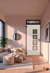 Front Exterior Prehung Aluminum Door | Entry Steel Metal Modern Painted Door | Cynex 6106