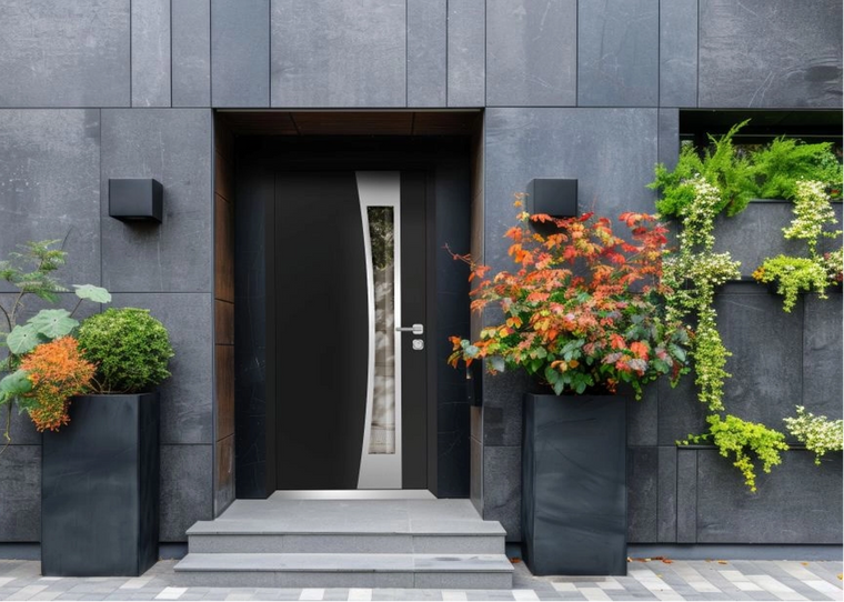 Front Exterior Prehung Aluminum Door | Entry Steel Metal Modern Painted Door | Cynex 6116