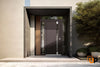 Front Exterior Prehung Steel Doors | Stainless Inserts Single Modern Doors | Brown | Cynex 6777