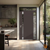 Front Exterior Prehung Steel Doors | Stainless Inserts Single Modern Doors | Brown | Cynex 6777