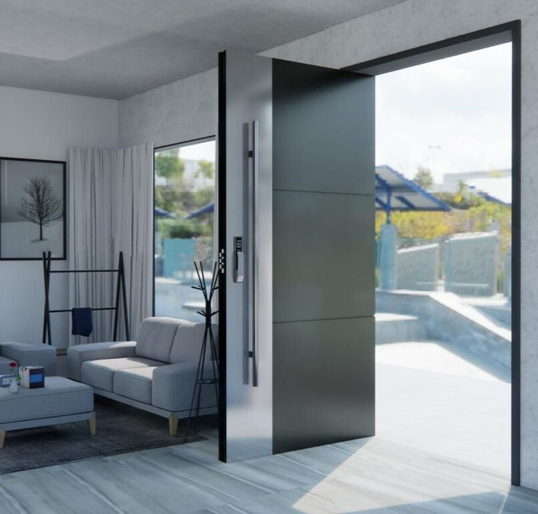 Nova Royal Series Pivot Wrought Iron Custom Exterior Door | Style 010