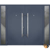 Front Exterior Prehung Steel Door | Stainless Inserts Single Modern Painted Door | Deux 0729