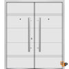 Front Exterior Prehung Steel Door | Stainless Inserts Modern Painted Door | Buy Doors Online