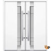 Front Exterior Prehung Steel Double Doors | Stainless Inserts Double Modern Painted Door | Deux 1713