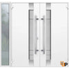 Front Exterior Prehung Steel Double Doors | Stainless Inserts Double Modern Painted Door | Deux 1713