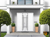 Front Exterior Prehung Steel Double Doors | Stainless Inserts Double Modern Painted Door | Deux 1713
