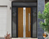 Front Exterior Prehung Steel Door | Stainless Inserts Modern Painted Door | Deux 1744