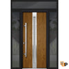 Front Exterior Prehung Steel Door | Stainless Inserts Modern Painted Door | Deux 1744